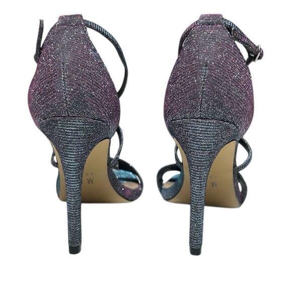 Mix No. 6 Blue and Pink Sparkly High Heels Glitter Stilettos Open Toe Pumps - Picture 6 of 11